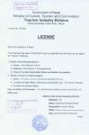 Tourism Industry License (English Version)  » Click to zoom ->